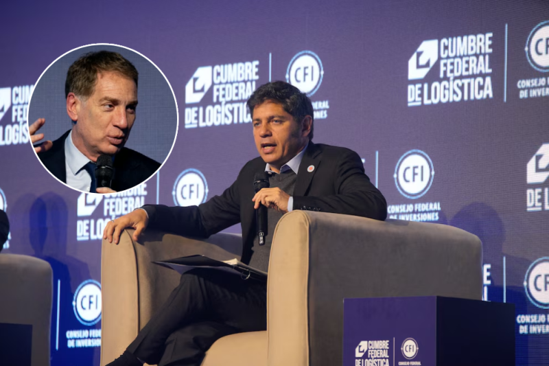 Kicillof cruzó a Santilli y cuestionó a Milei por la paralización de la obra pública