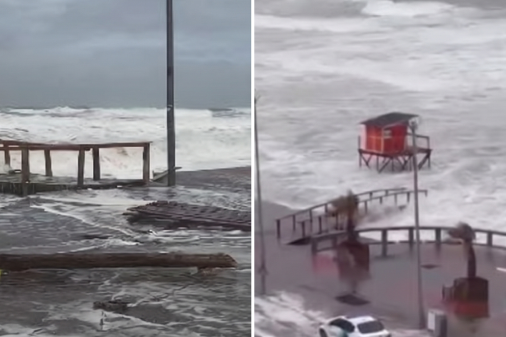 La sudestada golpeó la Costa Atlántica y provocó destrozos por la crecida del mar